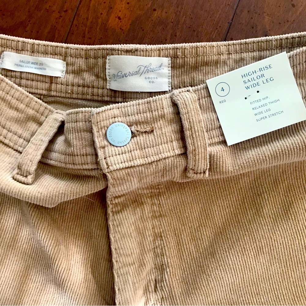 Universal Thread Tan Wide Leg High Rise Corduroy Pants - Picture 7 of 7